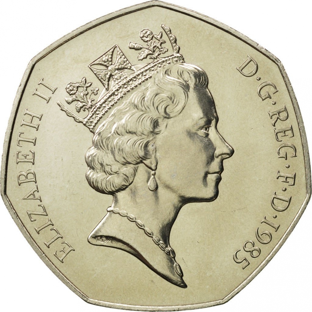 50 Pence 1985-1997, KM# 940.1, United Kingdom (Great Britain), Elizabeth II
