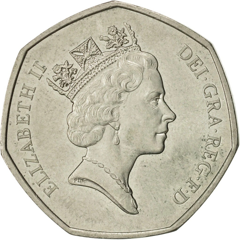 50 Pence 1992, KM# 963, United Kingdom (Great Britain), Elizabeth II, United Kingdom's Presidency of the Council of Ministers