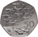 50 Pence 1994, KM# 966a, United Kingdom (Great Britain), Elizabeth II, 50th Anniversary of D-Day