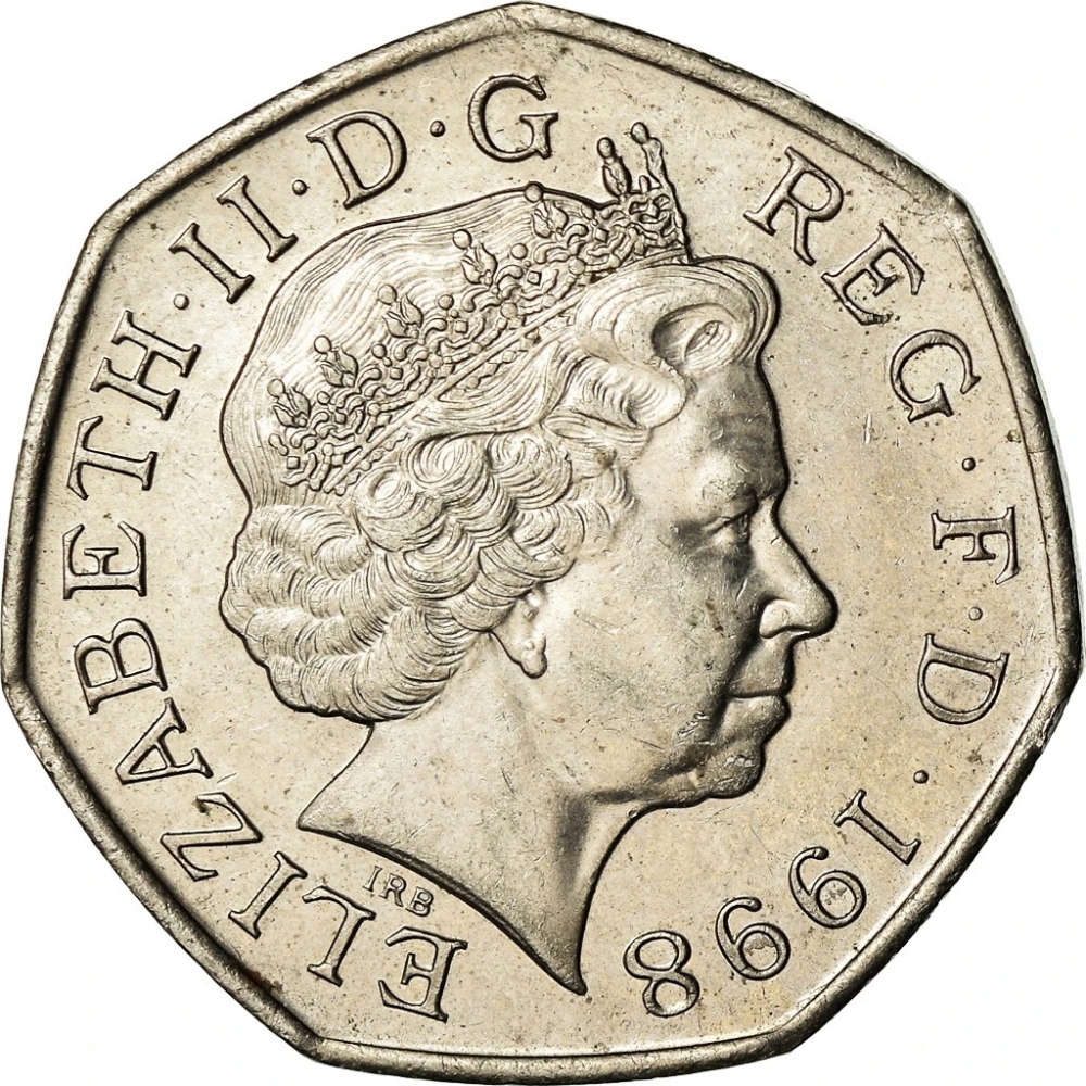 50 Pence 1998-2009, KM# 996, United Kingdom (Great Britain), Elizabeth II, National Health Service (NHS), 50th Anniversary
