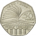 50 Pence 2000-2009, KM# 1004, United Kingdom (Great Britain), Elizabeth II, 150th Anniversary of the Public Libraries Act 1850
