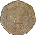 50 Pence 2007-2009, KM# 1073, United Kingdom (Great Britain), Elizabeth II, 100th Anniversary of the Foundation of the Scouting Movement