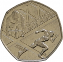 50 Pence 2014, KM# 1311, United Kingdom (Great Britain), Elizabeth II, Glasgow 2014 Commonwealth Games