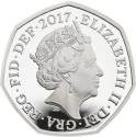 50 Pence 2017, Sp# H48, United Kingdom (Great Britain), Elizabeth II, 300th Anniversary of Sir Isaac Newton’s Gold-Standard