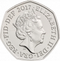 50 Pence 2017-2018, KM# 1430, United Kingdom (Great Britain), Elizabeth II, 300th Anniversary of Sir Isaac Newton’s Gold-Standard