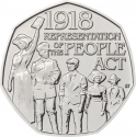 50 Pence 2018, KM# 1556, United Kingdom (Great Britain), Elizabeth II, 100th Anniversary of the Representation of the People Act