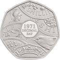 50 Pence 2021, Sp# H92A, United Kingdom (Great Britain), Elizabeth II, 50th Anniversary of Decimalisation