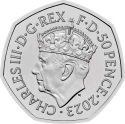 50 Pence 2023, United Kingdom (Great Britain), Charles III, Coronation of Charles III