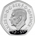 50 Pence 2025, United Kingdom (Great Britain), Charles III, 80th Anniversary of WWII Victory