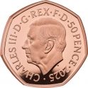 50 Pence 2025, United Kingdom (Great Britain), Charles III, 80th Anniversary of WWII Victory