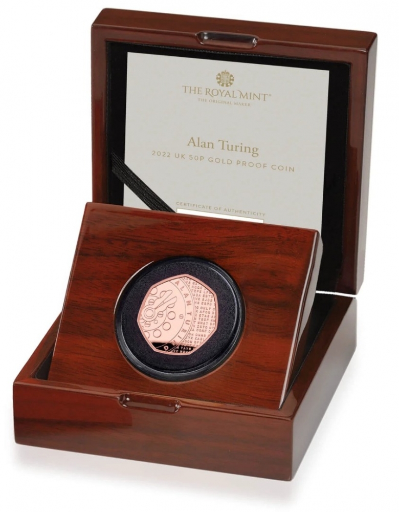50 Pence 2022, United Kingdom (Great Britain), Elizabeth II, Innovators in Science, Alan Turing, Box with a certificate of authenticity