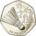 50 Pence 2011, KM# 1174, United Kingdom (Great Britain), Elizabeth II, London 2012 Summer Olympics, Badminton