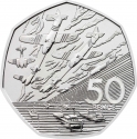 50 Pence 2019, Sp# H67, United Kingdom (Great Britain), Elizabeth II, Celebrating 50 Years of the 50p, Military, 50th Anniversary of D-Day