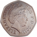50 Pence 2011, KM# 1169a, United Kingdom (Great Britain), Elizabeth II, London 2012 Summer Olympics, Cycling