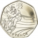 50 Pence 2011, KM# 1169, United Kingdom (Great Britain), Elizabeth II, London 2012 Summer Olympics, Cycling