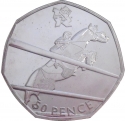 50 Pence 2011, KM# 1176a, United Kingdom (Great Britain), Elizabeth II, London 2012 Summer Olympics, Equestrian