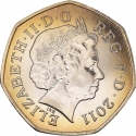 50 Pence 2011, KM# 1191, United Kingdom (Great Britain), Elizabeth II, London 2012 Summer Olympics, Fencing
