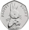 50 Pence 2018, KM# 1553, United Kingdom (Great Britain), Elizabeth II, Beatrix Potter’s The Tale of Peter Rabbit, Flopsy Bunny