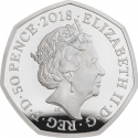 50 Pence 2018, KM# 1558a, United Kingdom (Great Britain), Elizabeth II, 60th Anniversary of Paddington Bear, Paddington at the Station
