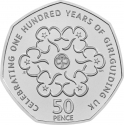 50 Pence 2019, Sp# H65, United Kingdom (Great Britain), Elizabeth II, Celebrating 50 Years of the 50p, British Culture, Girl Guides