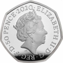 50 Pence 2020, Sp# H83, United Kingdom (Great Britain), Elizabeth II, Dinosauria Collection, Iguanodon