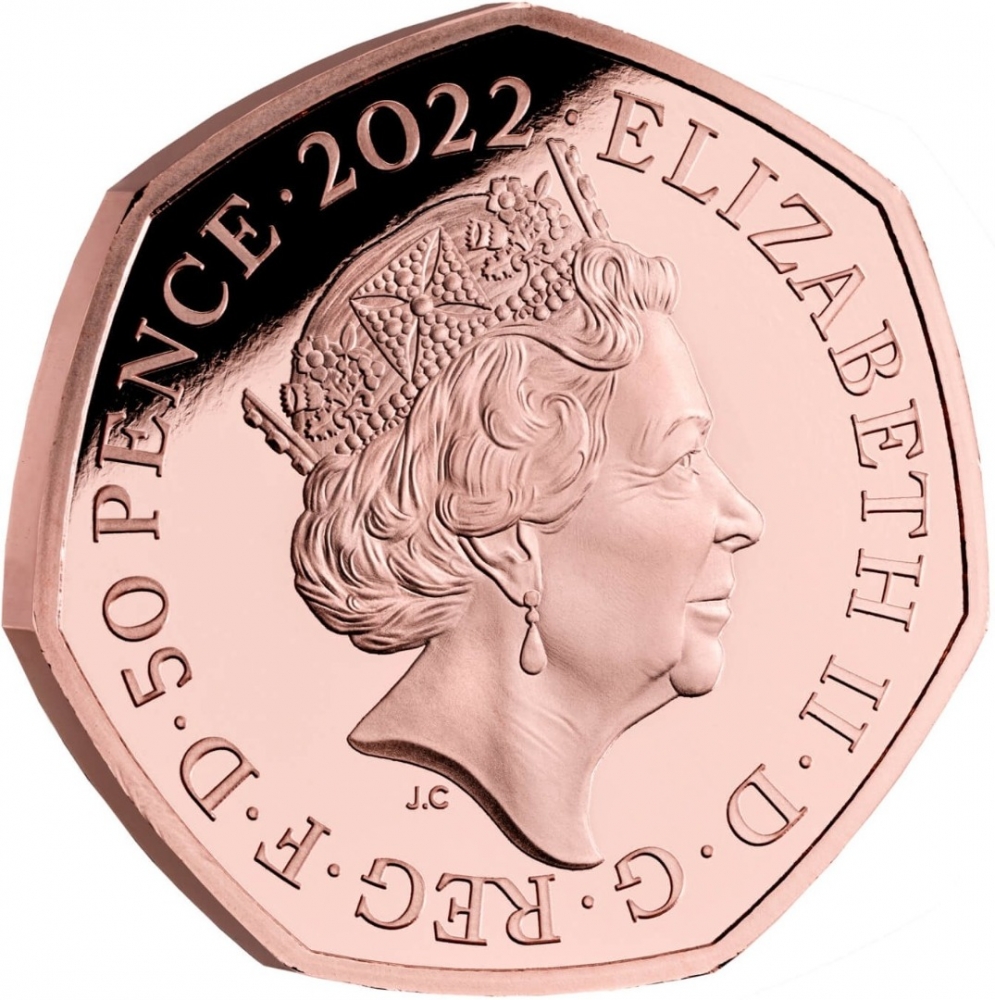 50 Pence 2022, United Kingdom (Great Britain), Elizabeth II, Winnie the Pooh and Friends, Kanga and Roo