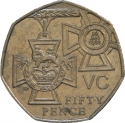 50 Pence 2006-2009, KM# 1057, United Kingdom (Great Britain), Elizabeth II, 150th Anniversary of the Institution of the Victoria Cross, Medal