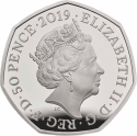 50 Pence 2019, Sp# H69, United Kingdom (Great Britain), Elizabeth II, Celebrating 50 Years of the 50p, Military, 150th Anniversary of the Institution of the Victoria Cross, Medal