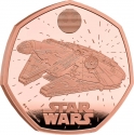 50 Pence 2024, United Kingdom (Great Britain), Charles III, 40th Anniversary of the Star Wars, Millennium Falcon