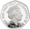 50 Pence 2017, KM# 1432a, United Kingdom (Great Britain), Elizabeth II, Beatrix Potter’s The Tale of Peter Rabbit, Mr. Jeremy Fisher