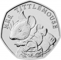 50 Pence 2018, KM# 1554, United Kingdom (Great Britain), Elizabeth II, Beatrix Potter’s The Tale of Peter Rabbit, Mrs. Tittlemouse