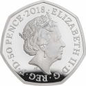 50 Pence 2018, KM# 1557a, United Kingdom (Great Britain), Elizabeth II, 60th Anniversary of Paddington Bear, Paddington Bear at Buckingham Palace