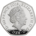 50 Pence 2018, KM# 1552a, United Kingdom (Great Britain), Elizabeth II, Beatrix Potter’s The Tale of Peter Rabbit, Peter Rabbit
