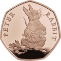 50 Pence 2018, KM# 1552b, United Kingdom (Great Britain), Elizabeth II, Beatrix Potter’s The Tale of Peter Rabbit, Peter Rabbit