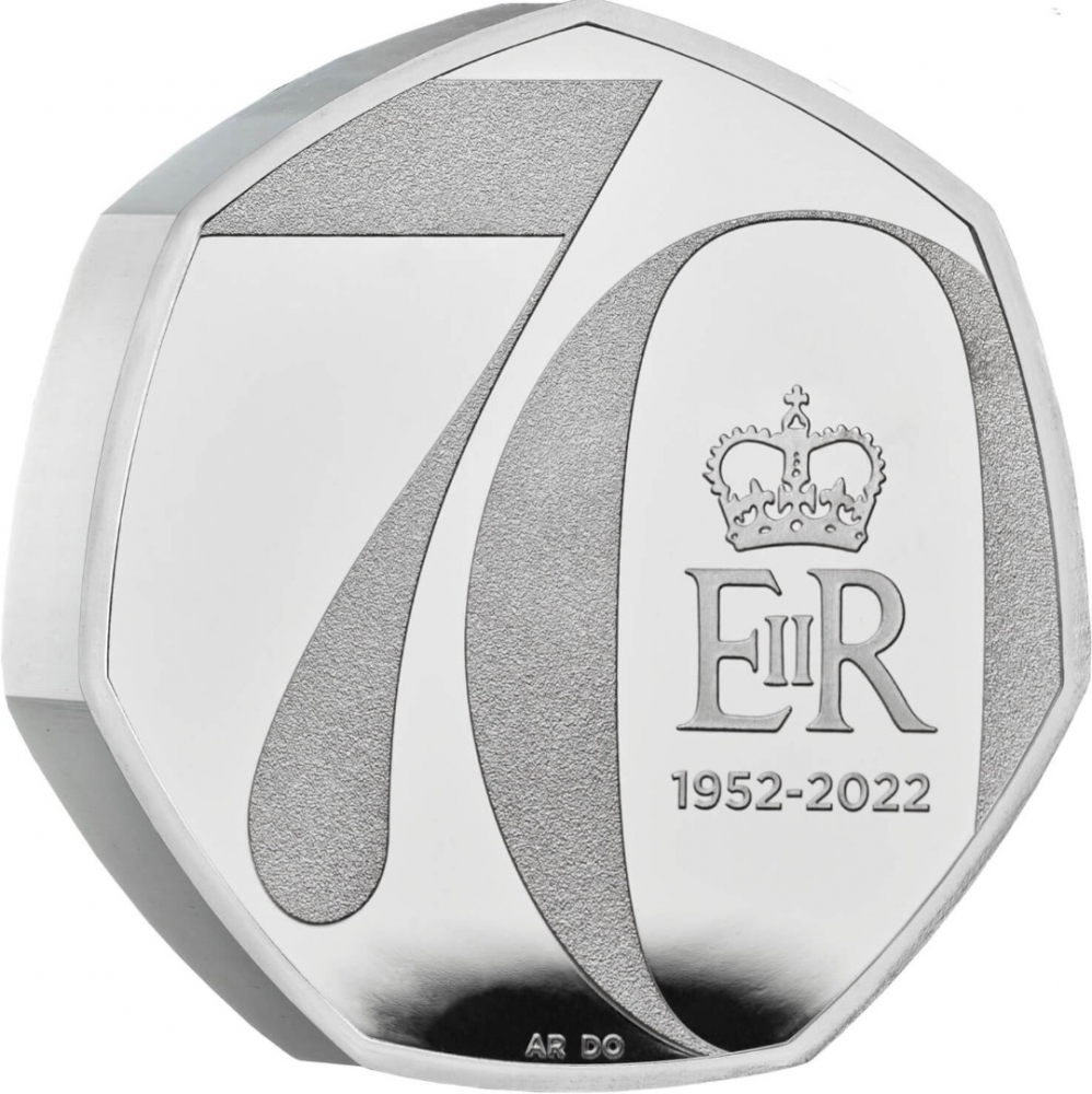 50 Pence 2022, Sp# H104, United Kingdom (Great Britain), Elizabeth II, 70th Anniversary of the Accession of Elizabeth II to the Throne, Platinum Jubilee
