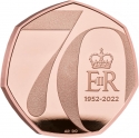 50 Pence 2022, Sp# H103, United Kingdom (Great Britain), Elizabeth II, 70th Anniversary of the Accession of Elizabeth II to the Throne, Platinum Jubilee