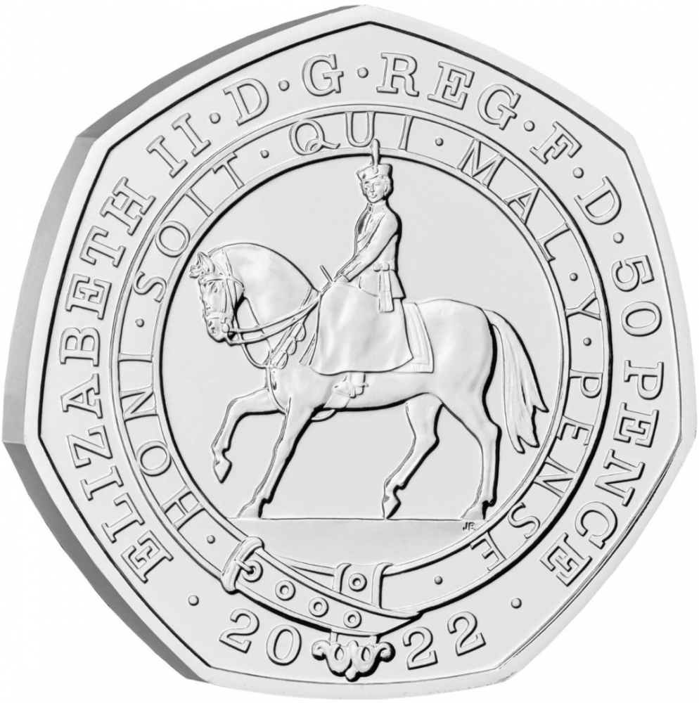 50 Pence 2022, Sp# H103, United Kingdom (Great Britain), Elizabeth II, 70th Anniversary of the Accession of Elizabeth II to the Throne, Platinum Jubilee