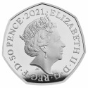 50 Pence 2021, Sp# H95, United Kingdom (Great Britain), Elizabeth II, Dinosauria Collection, Plesiosaurus