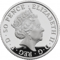 50 Pence 2021, Sp# QBCSA8, United Kingdom (Great Britain), Elizabeth II, Queen's Beasts, Red Dragon of Wales