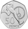 50 Pence 2019, Sp# H63, United Kingdom (Great Britain), Elizabeth II, Celebrating 50 Years of the 50p, British Culture, Roger Bannister