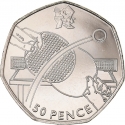 50 Pence 2011, KM# 1180, United Kingdom (Great Britain), Elizabeth II, London 2012 Summer Olympics, Table Tennis