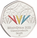 50 Pence 2022, Sp# H105, United Kingdom (Great Britain), Elizabeth II, Birmingham 2022 Commonwealth Games, Team Wales