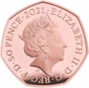 50 Pence 2021, Sp# H94, United Kingdom (Great Britain), Elizabeth II, Dinosauria Collection, Temnodontosaurus