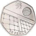 50 Pence 2011, KM# 1194, United Kingdom (Great Britain), Elizabeth II, London 2012 Summer Olympics, Tennis