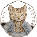 50 Pence 2017, KM# 1434a, United Kingdom (Great Britain), Elizabeth II, Beatrix Potter’s The Tale of Peter Rabbit, Tom Kitten