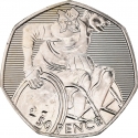 50 Pence 2011, KM# 1187, United Kingdom (Great Britain), Elizabeth II, London 2012 Summer Olympics, Wheelchair Rugby