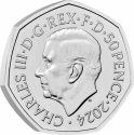 50 Pence 2024, United Kingdom (Great Britain), Charles III, 25th Anniversary of Harry Potter Magic, Winged Keys