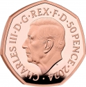50 Pence 2024, United Kingdom (Great Britain), Charles III, 25th Anniversary of Harry Potter Magic, Winged Keys
