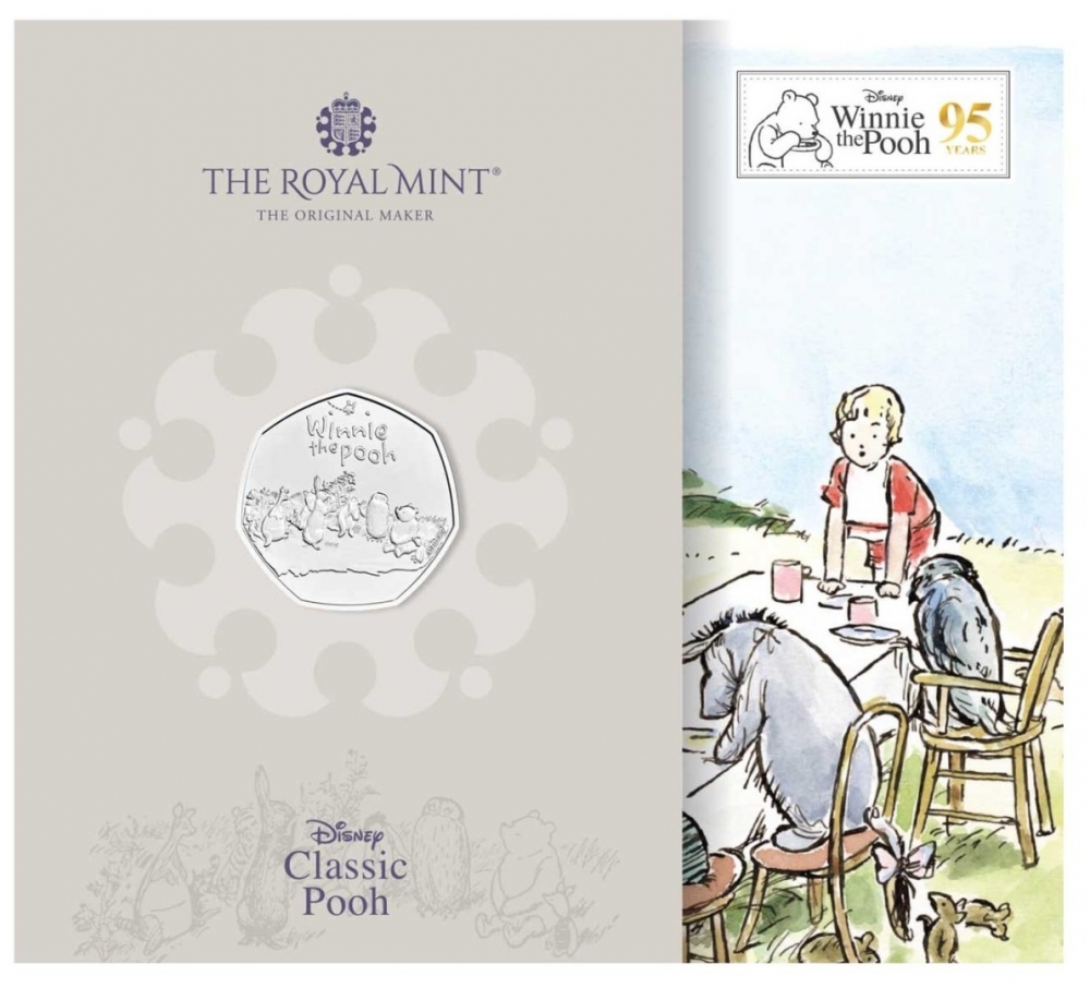 50 Pence 2021, United Kingdom (Great Britain), Elizabeth II, Winnie the Pooh and Friends, Winnie the Pooh and Friends, Fold-out packaging