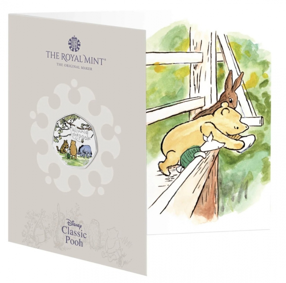 50 Pence 2022, Sp# H109, United Kingdom (Great Britain), Elizabeth II, Winnie the Pooh and Friends, Winnie the Pooh and His Close Friends, Fold-out packaging